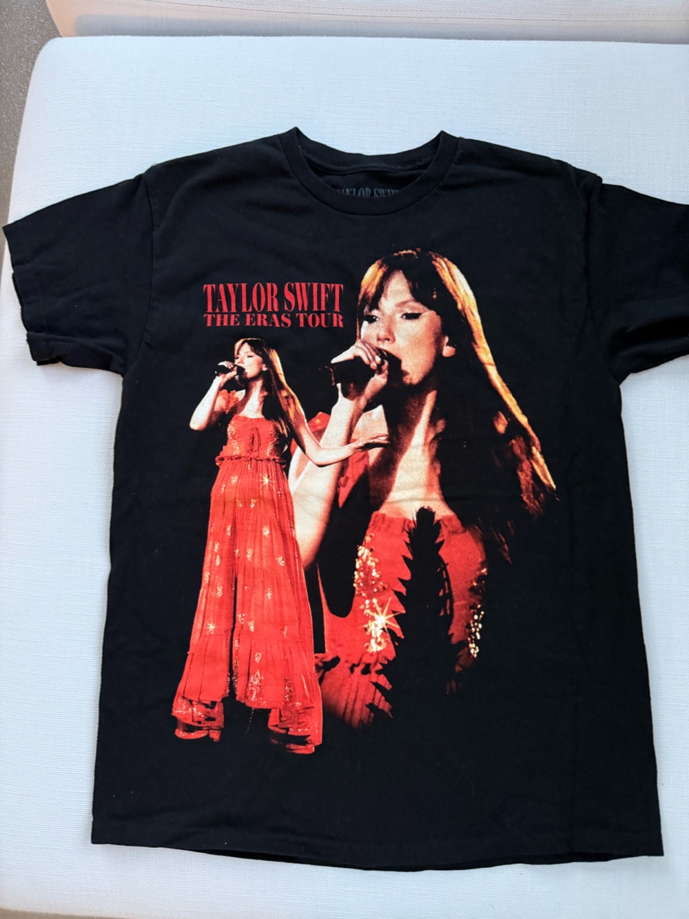 Taylor Swift Black Tee with Red Concert Graphic